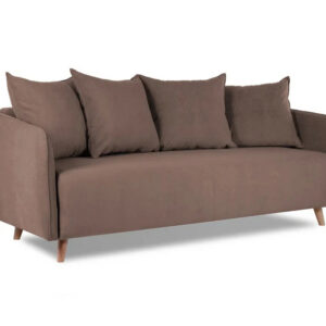 "ԼԻԼԱ ՖԼԻՊ ԱՈՒԹ" բարձերով 3 տեղ թավշյա Ֆորմուլա 225 շագանակագույն